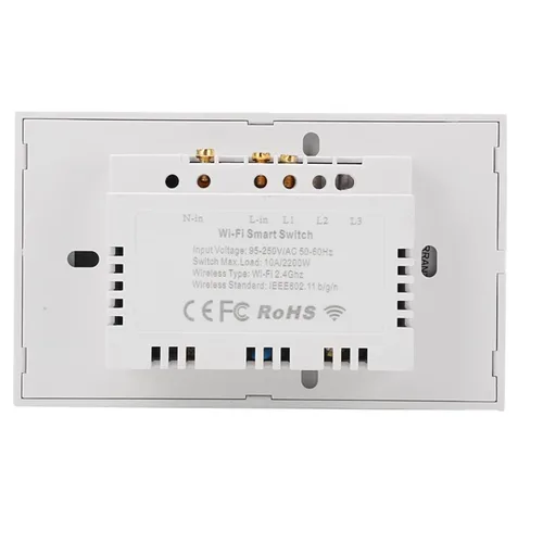 Vista 5 de Interruptor inteligente de 1 vía Control de luz de pared (Blanco EE.UU.)