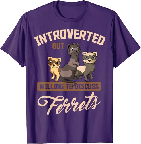 Vista 99 de Camiseta para amantes de los animales de los hurones, Negro, S