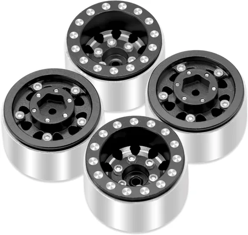Vista 7 de Ruedas OGRc 1.0 Llantas de Borde Profundo con Offset Negativo de 7mm para SCX24 C10 JLU Deadbolt Gladiator Bronco 1/24 Crawler Car (Negro)