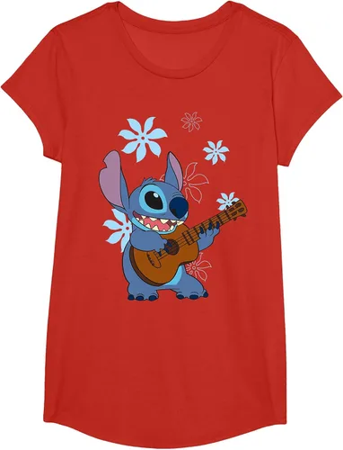 Vista 10 de Camiseta de danza floral Lilo & Stitch con ukelele para niñas Gris asfalto
