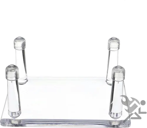 Vista 2 de OnFireGuy Soporte de exhibición de cuatro clavijas de 3.4 pulgadas con protectores antiarañazos para señuelos de caza, minerales y fósiles, paquete