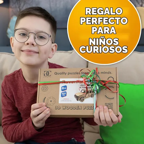 Vista 9 de CG GAMES - Rompecabezas de madera 3D, kit de modelo de automóvil RoverPlex F9 Jeep. Kit de bricolaje de vehículos de autoconstrucción, modelos