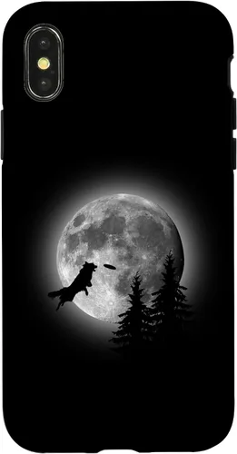 Vista 5 de Border Collie Catching Frisbee Moon Case for iPhone 16