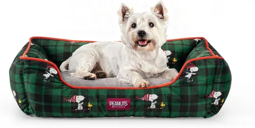 Vista 13 de Berkshire Peanuts® Cama para perros y gatos, almohadilla de felpa de forro Poses de casa para perros Snoopy regular azul marino