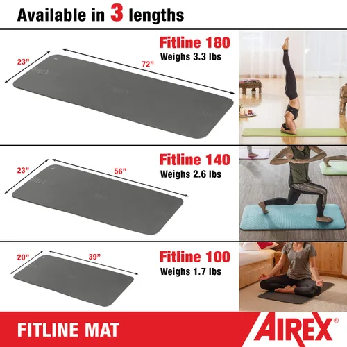 Vista 4 de AIREX Fitline 140 Premium - Alfombrilla de entrenamiento en casa para rehabilitación, entrenamiento de fuerza, aeróbicos acuáticos, ejercicio