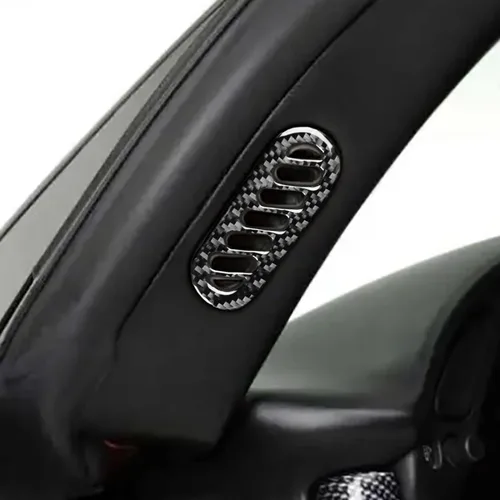 Vista 4 de NVCNX Real Premium - Cubierta de fibra de carbono para puerta de automóvil, pilar A, salida de aire, cubierta interior compatible con Chevrolet
