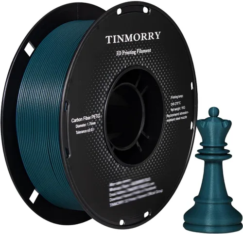 Vista 15 de TINMORRY - Filamento PETG CF de 1.75 mm para impresora 3D, compatible con Bambu LAB, Creality K1C, QIDI MAX3, FLASHFORGE Adventurer 5M, Prusa MK4