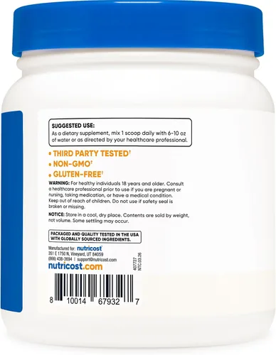 Vista 4 de Nutricost L-citrulina pura (base) en polvo (21.16 oz)