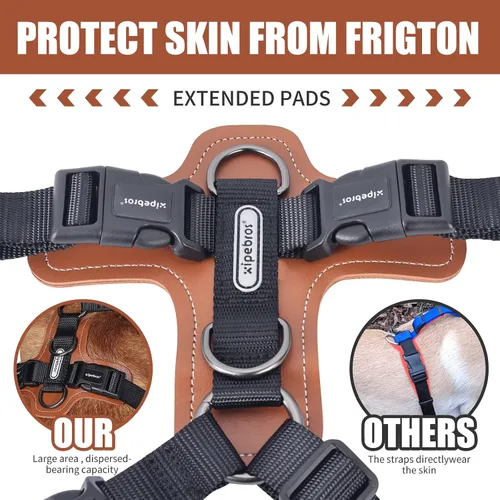 Vista 3 de Arnés para perro, arnés para perro sin tirones con almohadillas lesthe, ideal para pasear y entrenar perros. Arnés para perro fácil de caminar