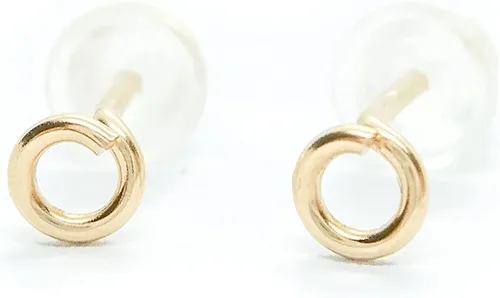 Vista 6 de Pendientes redondos pequeños de círculo, joyería pequeña pequeña, oro-plata-oro rosa, aretes para dormir joyería diaria