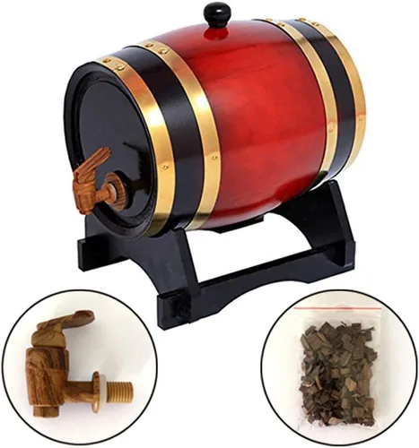 Vista 9 de Barriles grandes de roble envejecido, dispensador de barril de whisky, cubo de vino, sin fugas, para almacenamiento de vino, licores y whisky