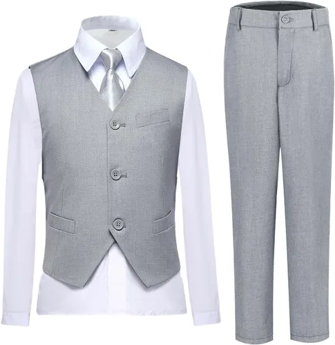 Vista 17 de Conjunto de chaleco para niños, trajes formales, trajes de boda, ropa de vestir