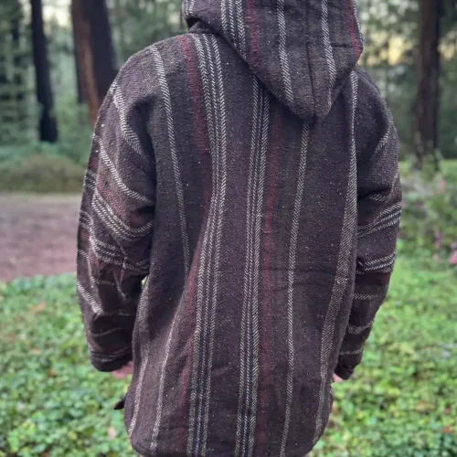 Vista 4 de Authentic Baja Hoodie - Drug Rug - Poncho Mexicano - Marrón Hippie