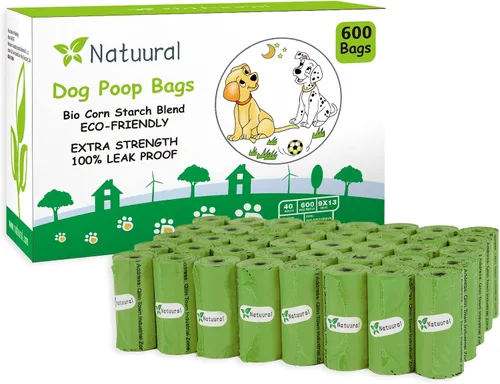 Vista 11 de Bolsas para excrementos de perro, 150 unidades con soporte (10 rollos), bolsas biodegradables, ecológicas y fáciles de abrir, bolsas gruesas