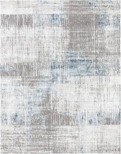 Vista 2 de SAFAVIEH Craft Collection - Alfombra de área de 9 x 12 pies, gris y azul, diseño abstracto moderno, no desprende pelusa y de fácil cuidado, ideal