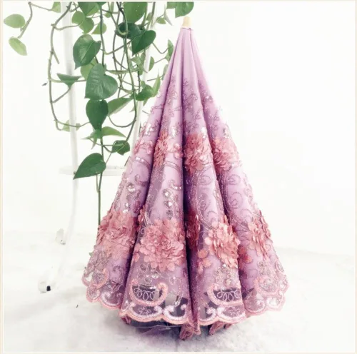 Vista 11 de Honeystore Sombrilla bordada con flor 3D plegable UV con encaje clásico