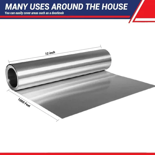Vista 4 de Rollo de papel de aluminio estándar para servicio de alimentos de 12" x 1000