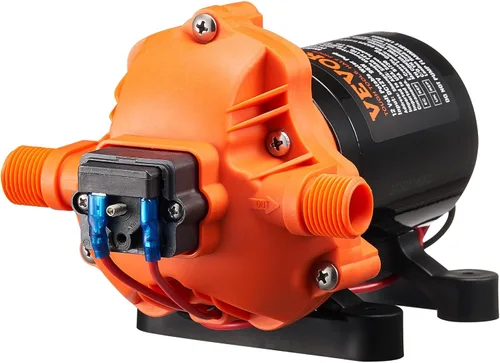 Vista 9 de VEVOR Bomba de diafragma de 12 V, 3 GPM (11.36 L/min), bomba de agua de 3 cámaras de 12 voltios CC con interruptor de presión automático 40-100 PSI
