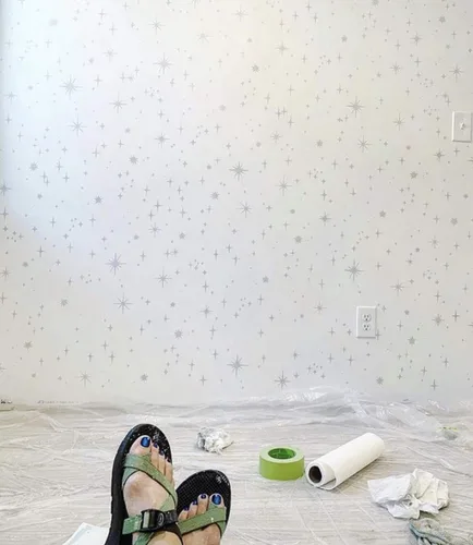Vista 3 de Plantilla de pared Constellations - Plantillas celestiales para pintar paredes - Plantilla reutilizable para pintar paredes - Prueba la plantilla