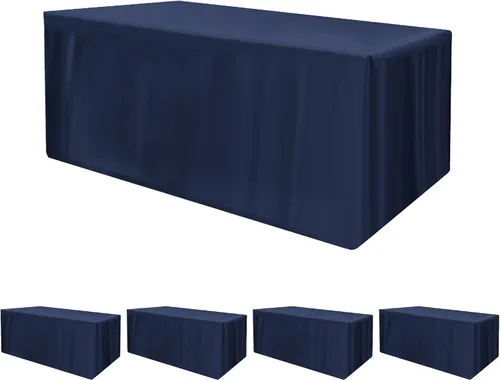Vista 41 de HolidayIdeas Fitted Tablecloths for 4 Foot Rectangle Table, Wrinkle Resistant Washable Table Cover 24x48 Inch for Vendor Booth Display, Banquet, Aqua