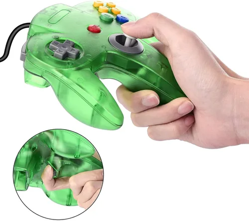 Vista 3 de Paquete de 2 controladores clásicos N64, miadore N64 con cable USB para PC, joystick, N64 Bit USB con cable, controlador Joy pad para Windows, PC