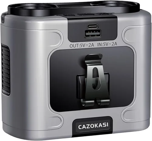 Vista 11 de CAZOKASI Ventilador personal con clip para la cintura, recargable, portátil, manos libres, para viajar, trabajar, al aire libre, oficina