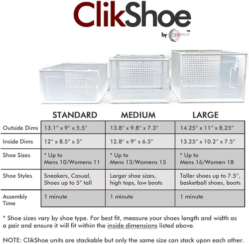 Vista 2 de Clik - sistema de caja de zapatos entrelazada y apilable. Medium transparente/blanco