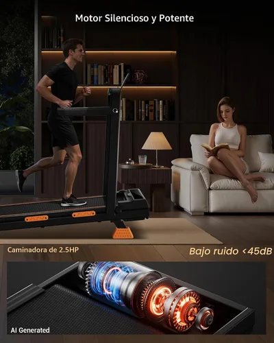 Vista 6 de 16% Incline Walking Pad Treadmill, 3-in-1 Under Desk Treadmill with Handles