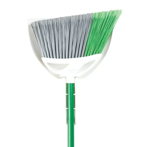 Vista 7 de Libman Commercial 206 - Escoba angular de precisión con bandeja para el polvo, mango de acero, 11 pulgadas de ancho, verde y blanco (paquete de 4)