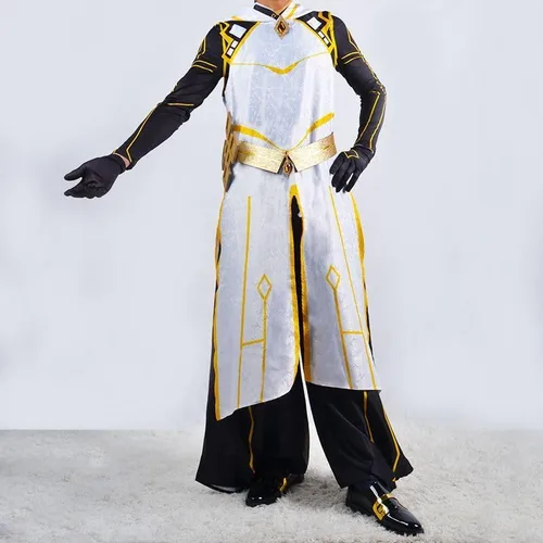 Vista 3 de UPUPCOS ZhongLi Morax Cosplay Juego de disfraz Zhongli Arconte, traje de Halloween Navidad