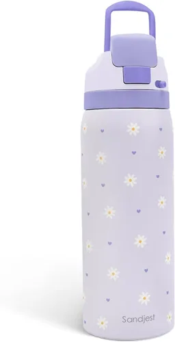 Vista 38 de Botella de agua de acero inoxidable con bandera estadounidense, aislada al vacío, tapa de botón, 32 onzas, regalos para patriota 4 de julio