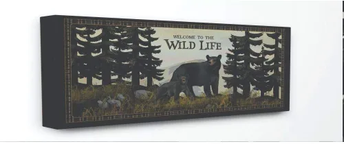 Vista 7 de Stupell Industries Wild Life Bear - Placa de pared con diseño de paisaje de animales, 7 x 17, multicolor