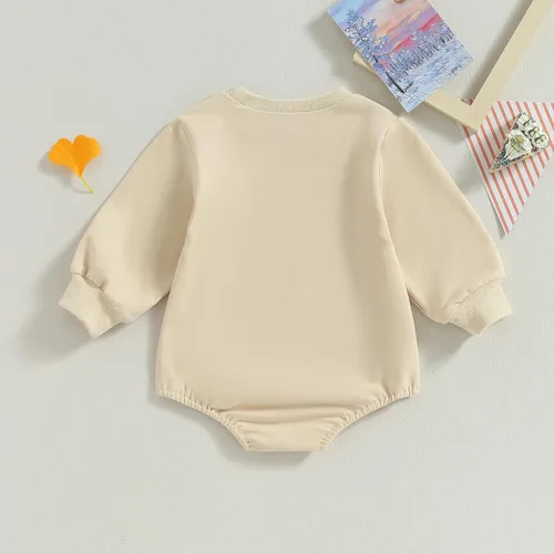 Vista 14 de Ropa de Halloween para bebé niña, sudadera con estampado de calabaza, mameluco de burbujas, lindo traje de Acción de Gracias de otoño