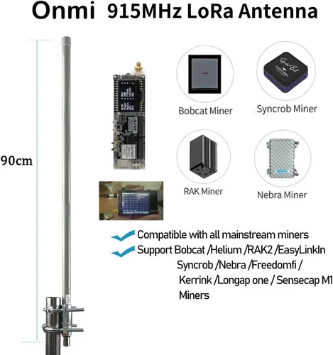 Vista 2 de Antena LoRa de 915mhz/antenas meshtastic para dispositivos meshtastic Módulo LORA32, antenas para minero de punto de acceso HNT de helio LoraWan