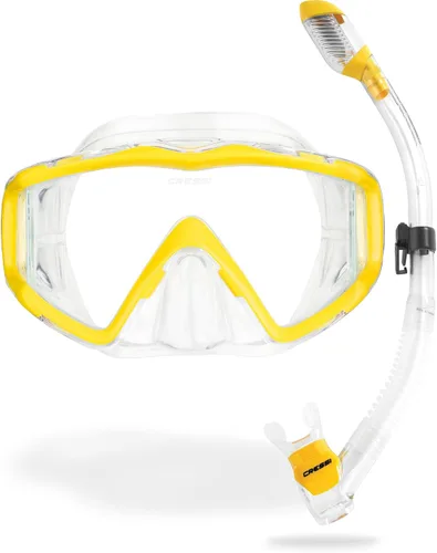 Vista 10 de Cressi Panoramic Wide View Mask & Dry Snorkel Kit for Snorkeling, Scuba Diving - Pano 3 & Supernova Dry: Designed in Italy