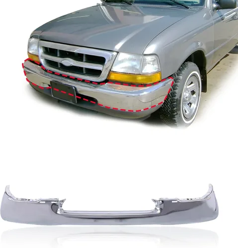 Vista 10 de CarPartsDepot Barra de Defensa Delantera de Acero Negro Preparado para Pintura para Camiones Pickup Compatible con Ford Ranger 1998-2000 FO1002347