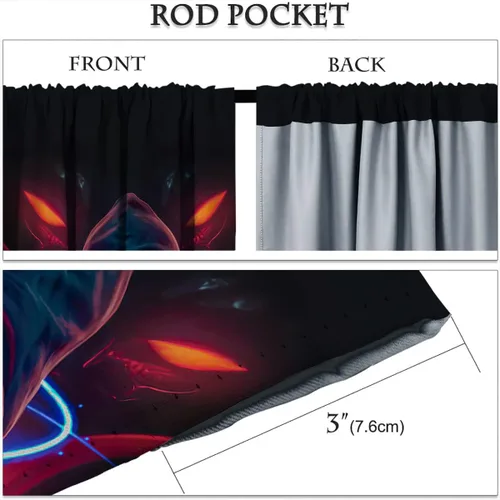 Vista 2 de GY Cortinas de gamepad para jugadores, cortina decorativa para control de videojuegos, cortina de ventana de tela opaca para niños, 42 x 63 pulgadas