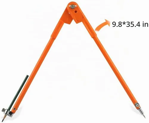 Vista 5 de Compás Profesional de Carpintería Lápiz Marcador Compás Hacedor de Círculos Escriba para Geometría (Mediano)