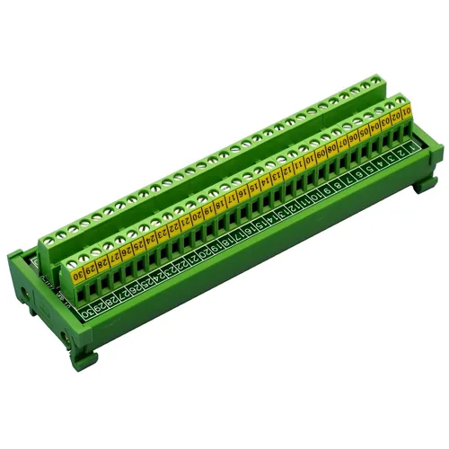 Vista 2 de Electronics-Salon Módulo de distribución de bloque de terminales de tornillo de 30 posiciones 24A/400V para montaje en carril DIN.