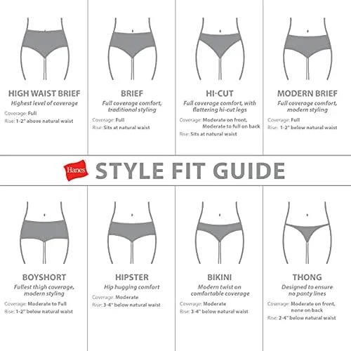 Vista 5 de Hanes Calzones Pure Bliss para mujer paquete de 10
