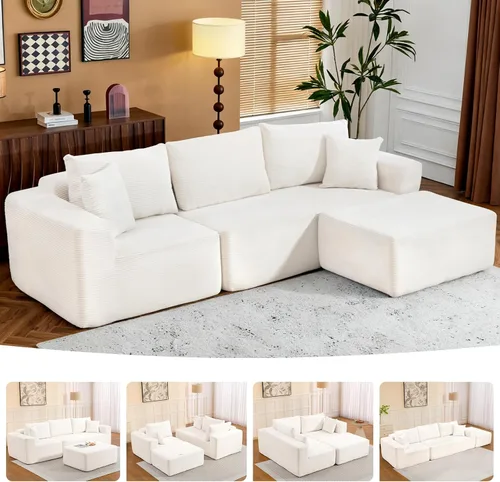 Vista 12 de Nuevo Sofá Seccional Modular Cloud Couch 2025 de 108", Sofá Seccional Modular con Chaise en Forma de L, Sofá Seccional Modular de Asiento Profundo