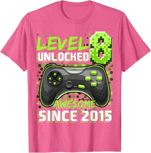 Vista 27 de Level 8 Unlocked Awesome 2015 Video Game 8th Birthday Boy T-Shirt, Negro