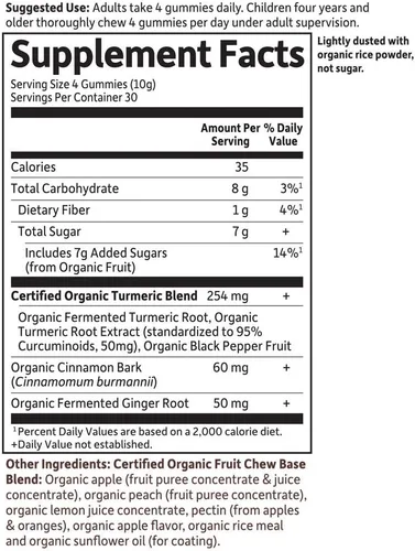 Vista 5 de Garden of Life Organics - Gomitas de respuesta inflamatoria de cúrcuma, 120 unidades y código de vitaminas de zinc crudo de alta potencia, 60