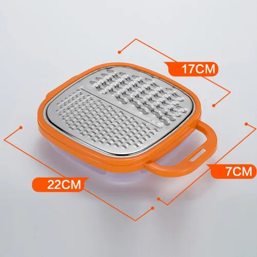 Vista 2 de BESTONZON Rallador de queso 2 en 1 para cocina con caja, rallador de verduras con recipiente de almacenamiento con mango