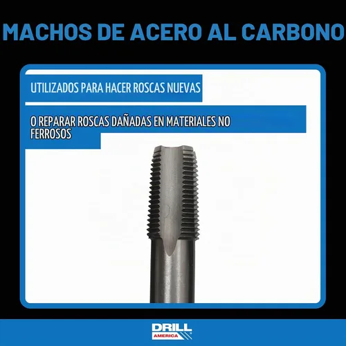 Vista 2 de Tubo roscado Drill America de acero de carbono NPT (1/16" - 27, 6" - 8 NPT) DWTPT, 1