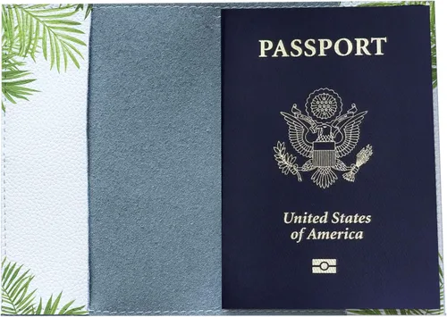 Vista 2 de Novia a ser y titular del pasaporte del equipo con nombre genuino cuero ecológico cubierta personal diseño lindo, Equipo de Novia, Moderno