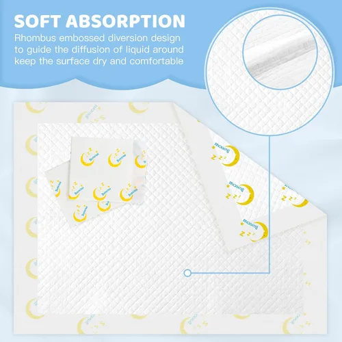 Vista 8 de Cambiadores Desechables para Bebé 100 Unidades Protectores de Incontinencia Forros para Cambio de Pañales Absorción Rápida Suave Transpirable