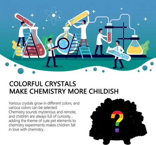 Vista 2 de Juguetes de cultivo de cristal para niños, erizo de cristal colorido vibrante para crecer, experimentos científicos, aprendizaje y educación