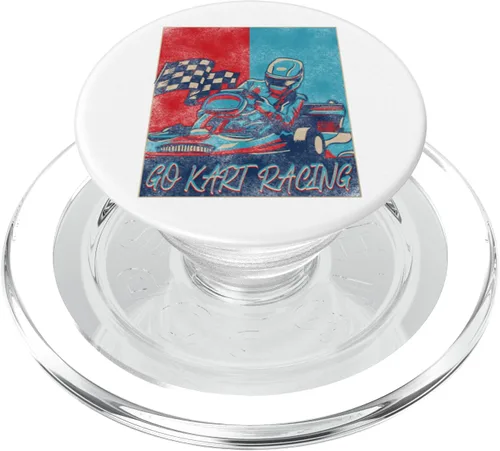 Vista 7 de Go Kart Racing Retro Vintage Go Kart Racing PopSockets Adhesive PopGrip