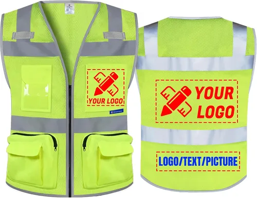 Vista 37 de BeautyWill Chaleco de Seguridad con Logo Personalizado Clase 2 Chaleco Reflectante de Alta Visibilidad Chaleco de Construcción Transpirable